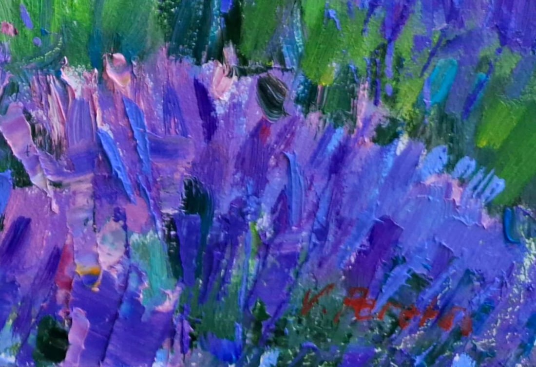 Oil painting Hat On A Lavender Field Vyacheslav Pereta - 7