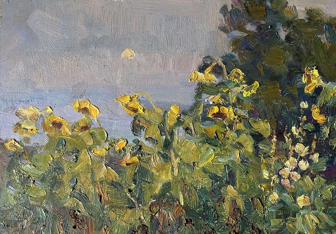 Oil painting Sunflowers behind the House Ivan Kovalenko - 2