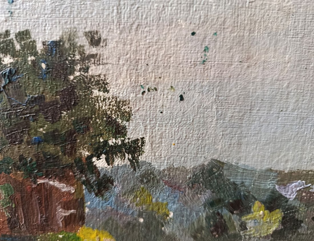 Oil painting A walk along a summer path Unknown artist - 2