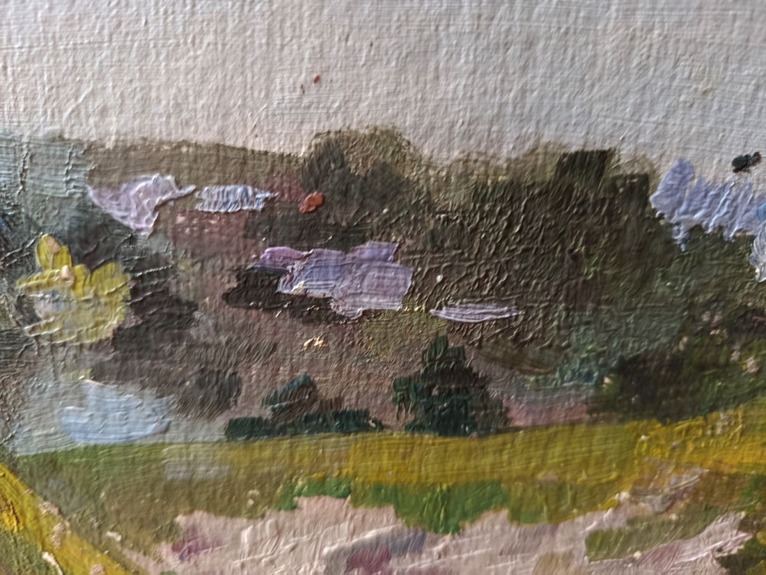 Oil painting A walk along a summer path Unknown artist - 4