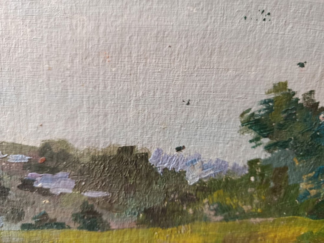 Oil painting A walk along a summer path Unknown artist - 8