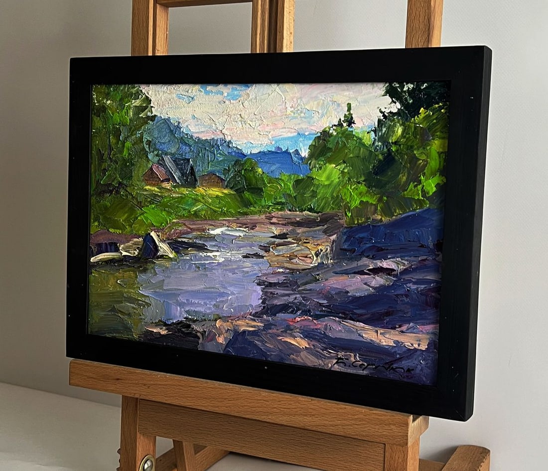 Oil painting Near a mountain stream Boris Serdyuk - 2