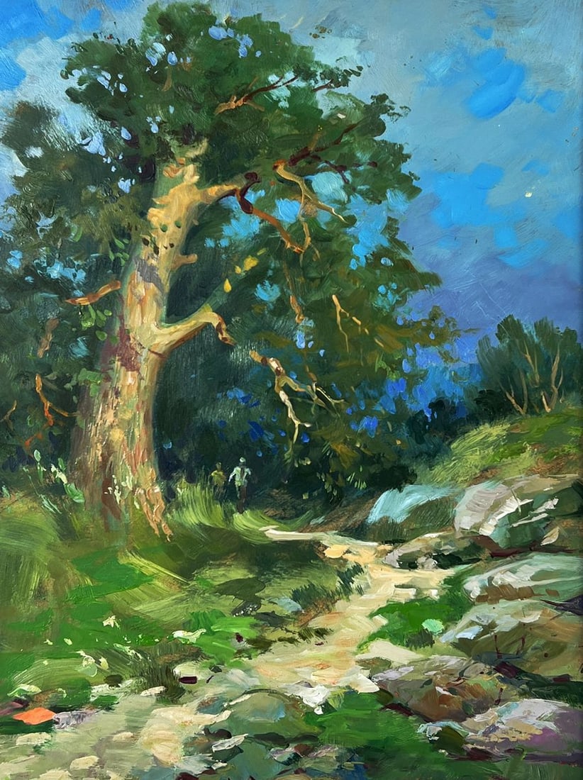 Oil painting Daytime road into the forest Yuriy Suprunchuk - 3