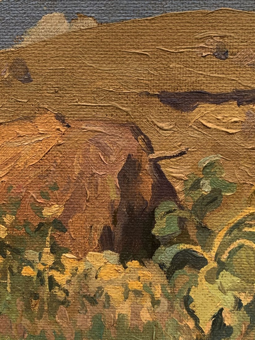 Oil painting Couple among endless fields Unknown artist - 4