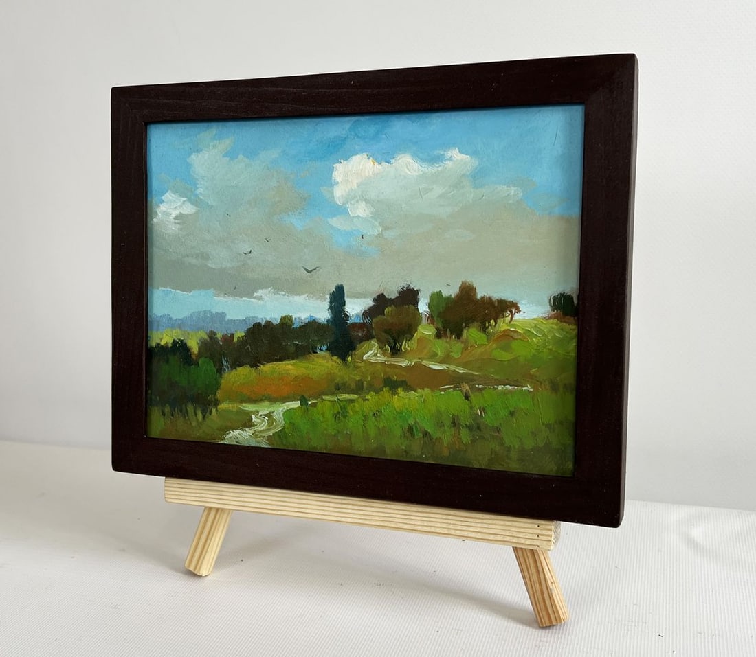Oil painting A path through summer meadows Yuriy Suprunchuk - 2