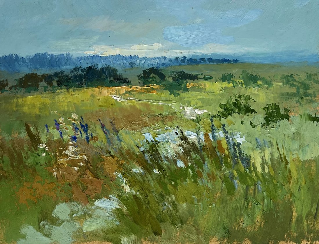 Oil painting On the summer flower meadows Yuriy Suprunchuk - 3