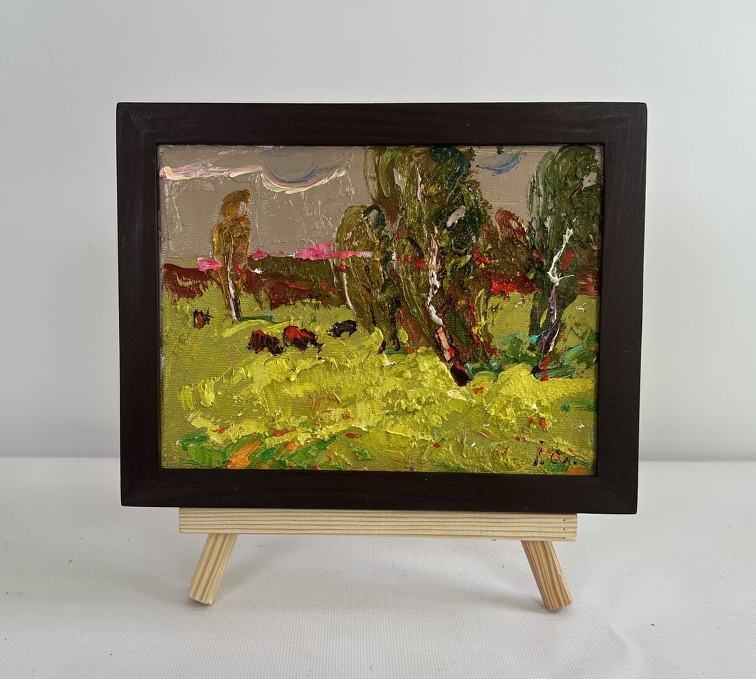 Oil painting Juicy summer meadows Alex Kalenyuk: Title: Oil painting Juicy summer meadows Alex Kalenyuk Description: No.AAA4470 The painting "Juicy Summer Meadows" bursts with life, immersing the viewer in a lush and vibrant countryside scene. The a