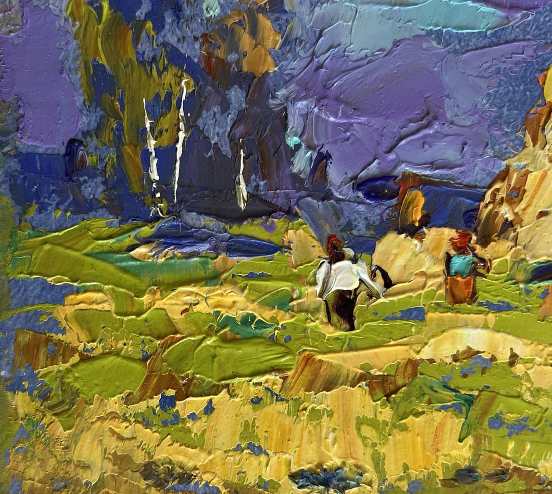 Oil painting Harvesting hay in the field Alex Kalenyuk - 4