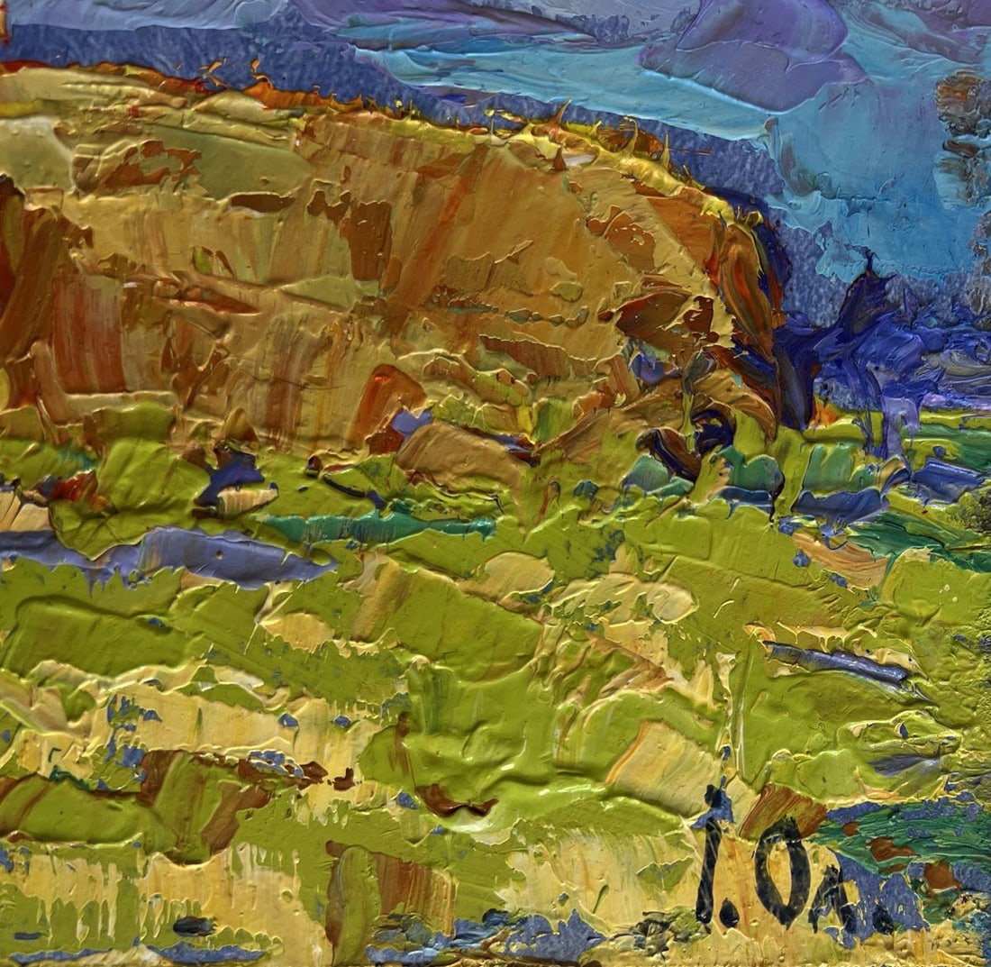 Oil painting Harvesting hay in the field Alex Kalenyuk - 7