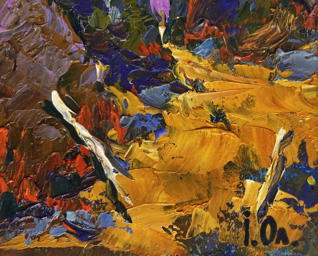 Oil painting Haystacks on a golden field Alex Kalenyuk - 7