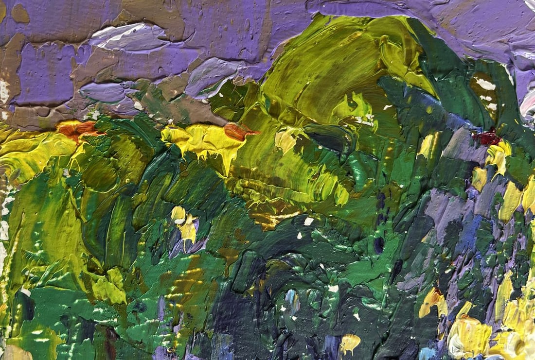 Oil painting Walking a cow in a field Alex Kalenyuk - 6