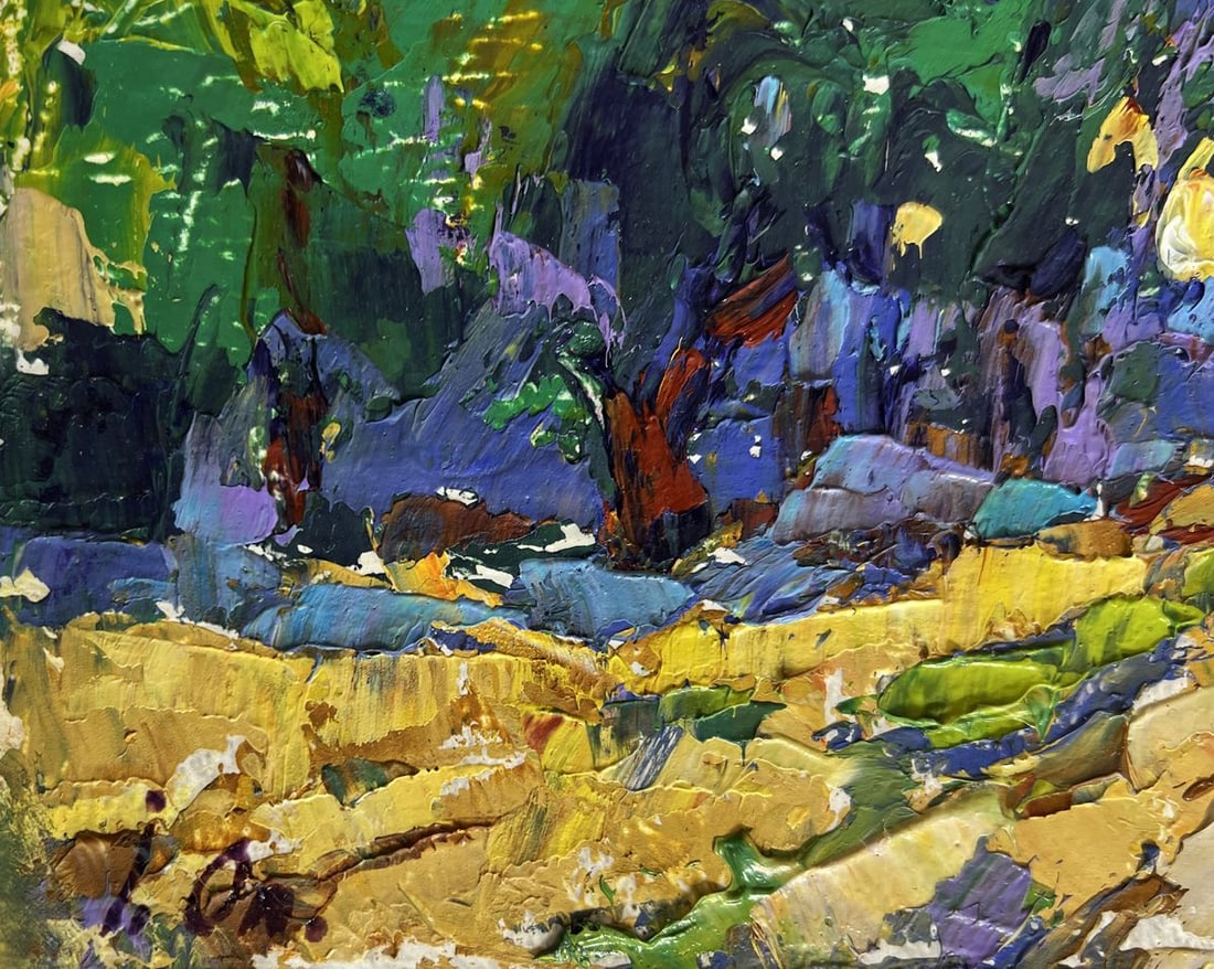 Oil painting Walking a cow in a field Alex Kalenyuk - 7