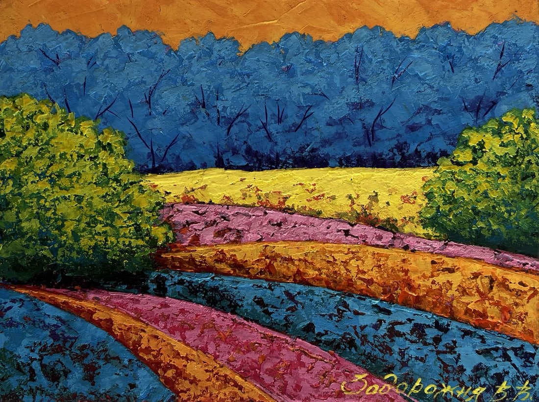 Oil painting Summer twilight in the forest V. Zadorozhnya - 3