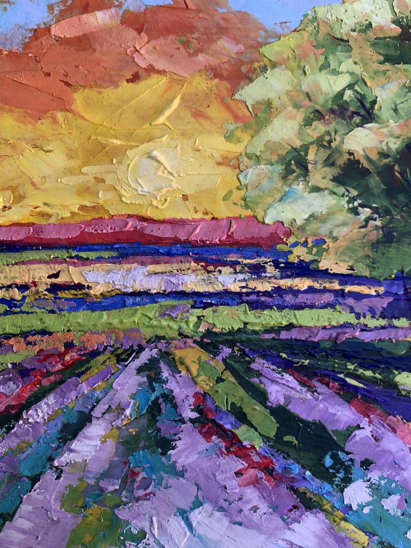Oil painting Sunset in the field V. Zadorozhnya - 7