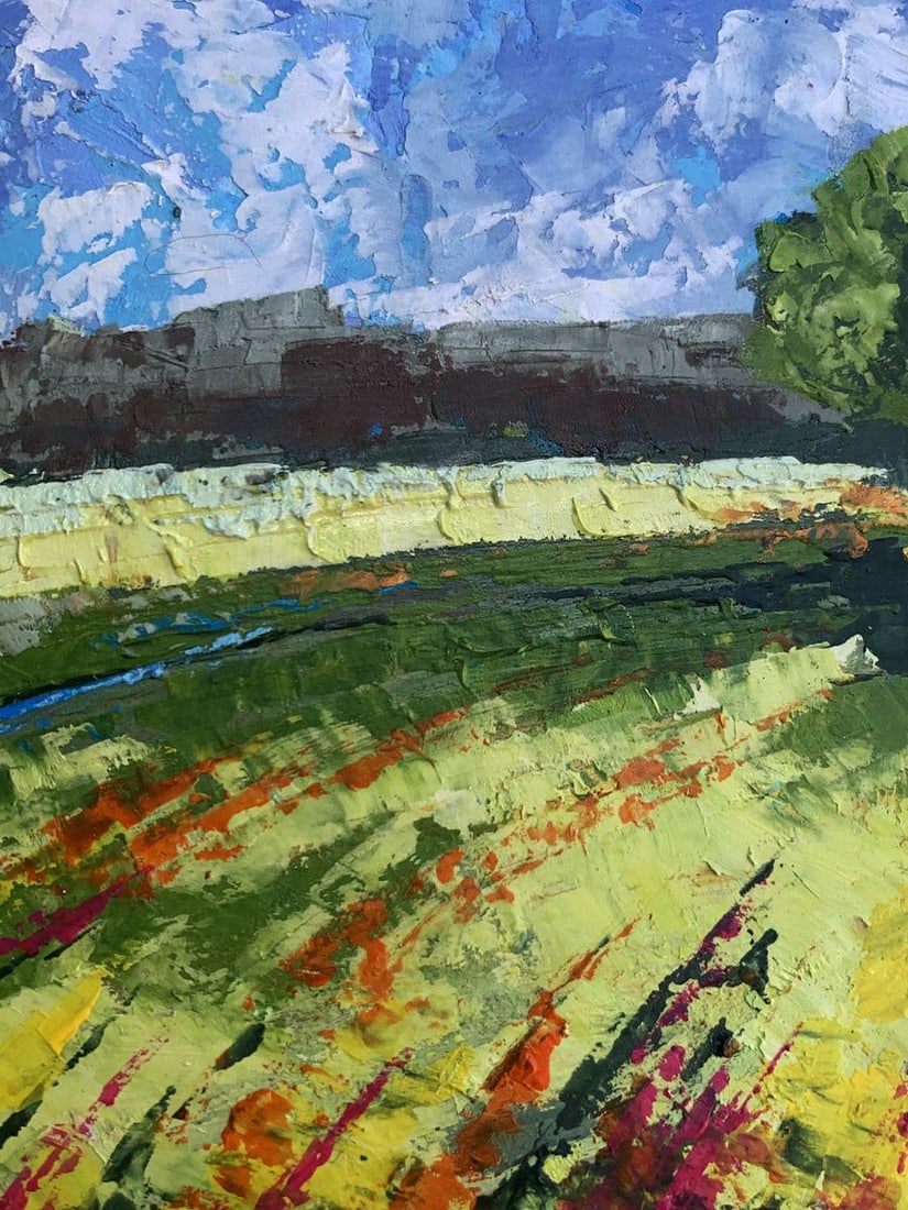 Oil painting Green fields under clear skies V. Zadorozhnya - 10