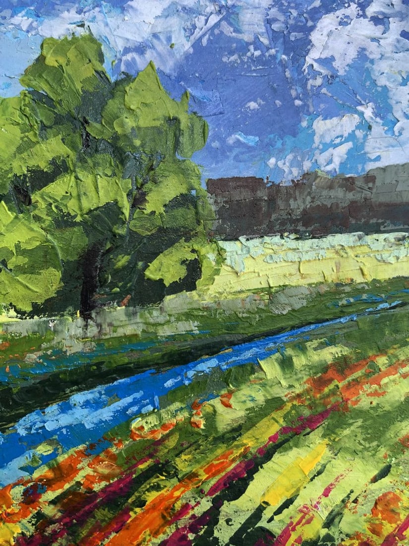 Oil painting Green fields under clear skies V. Zadorozhnya - 5