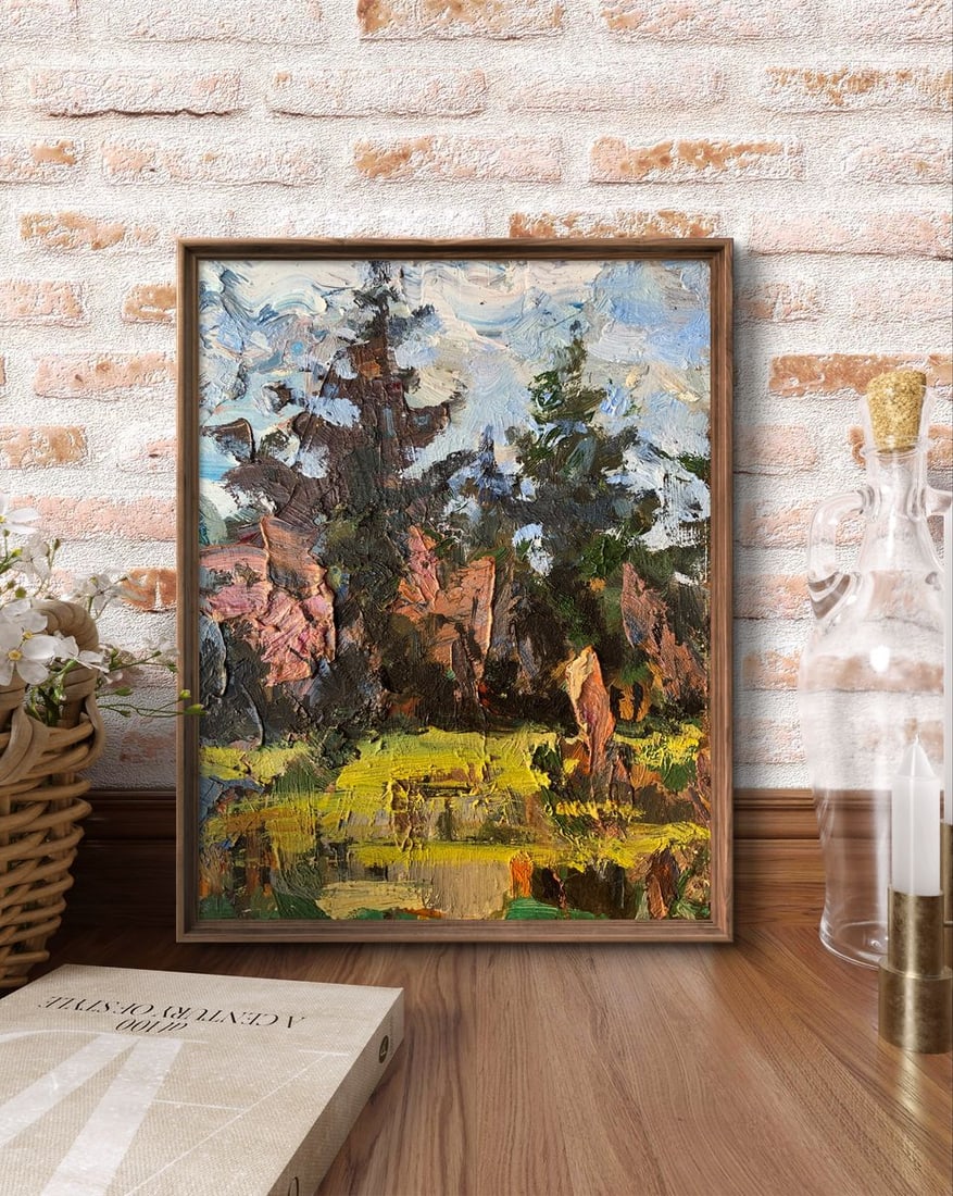 Oil painting There are tall trees in the forest Leonid Maistrenko - 2