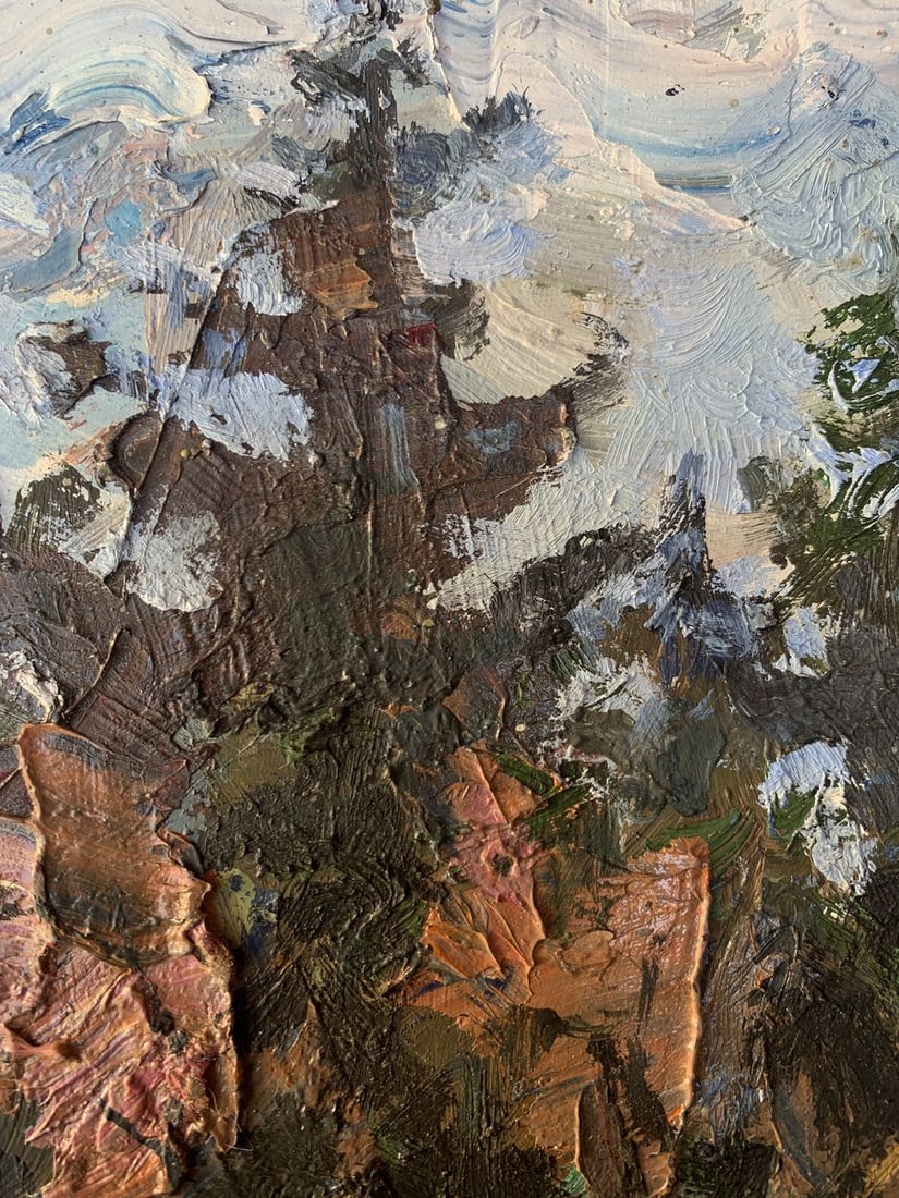 Oil painting There are tall trees in the forest Leonid Maistrenko - 4