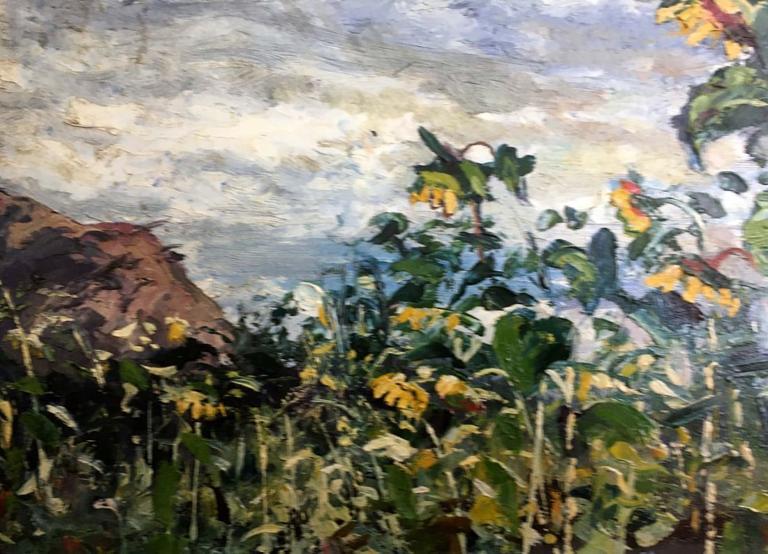 Oil painting Landscape with sunflowers Cherkas A .G. - 5