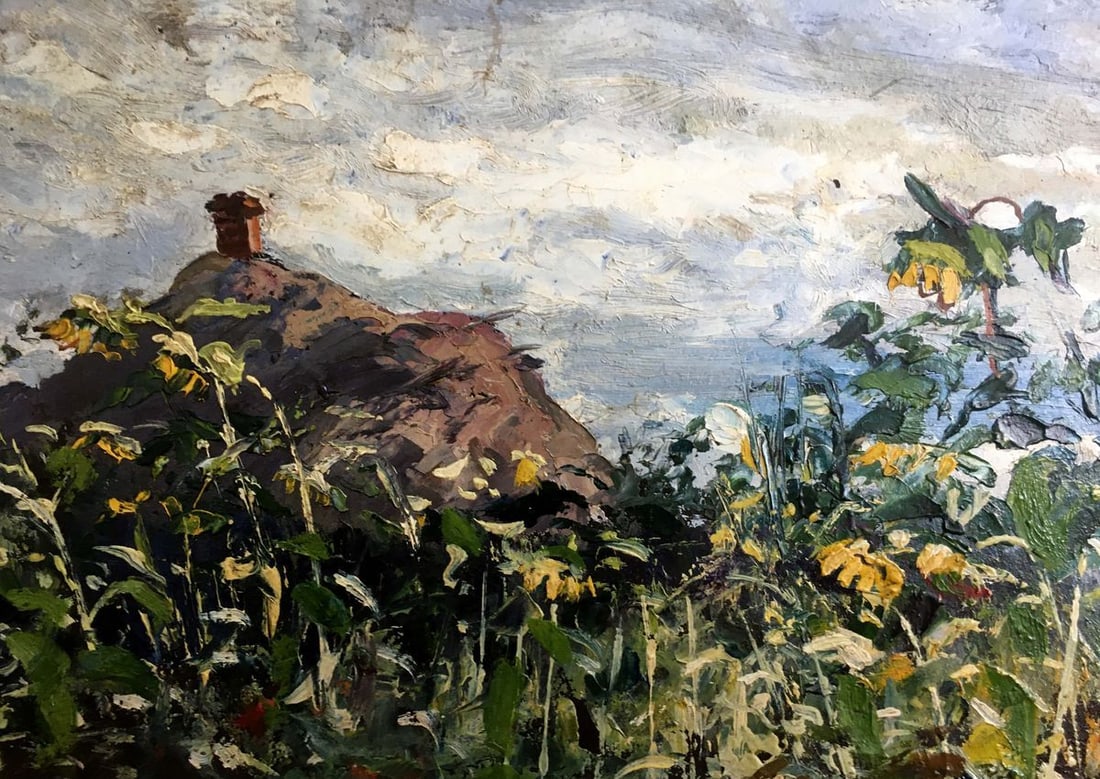 Oil painting Landscape with sunflowers Cherkas A .G. - 6