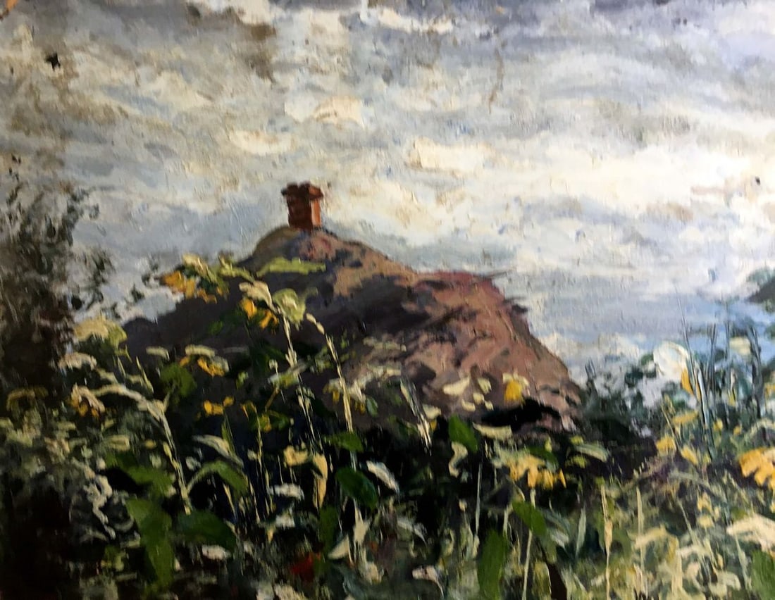 Oil painting Landscape with sunflowers Cherkas A .G. - 7