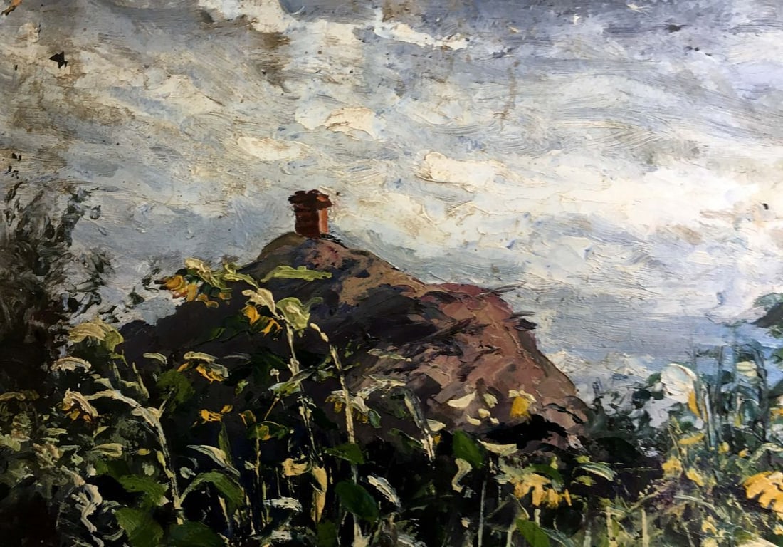 Oil painting Landscape with sunflowers Cherkas A .G. - 8