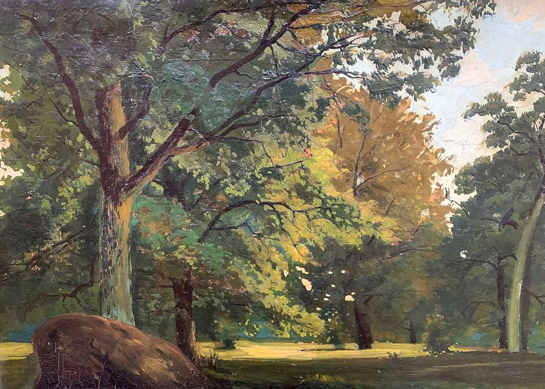 Oil painting Forest landscape Henry Park - 4