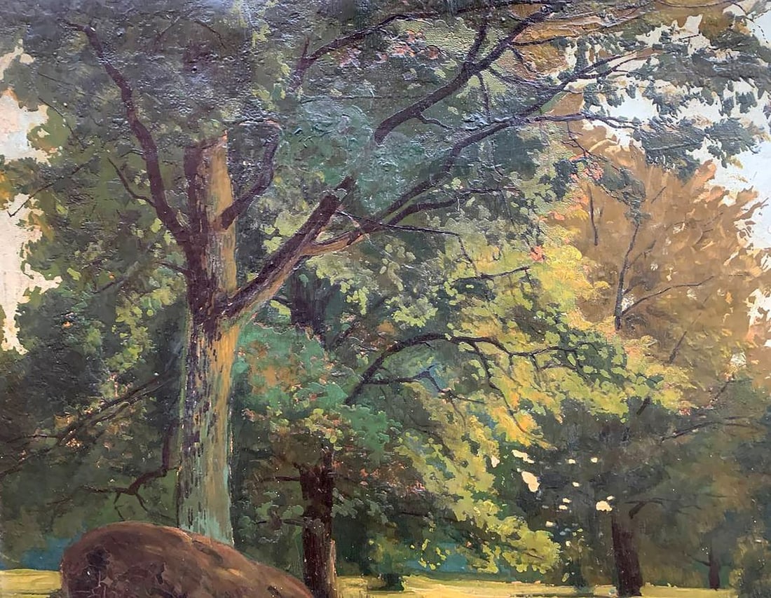 Oil painting Forest landscape Henry Park - 5