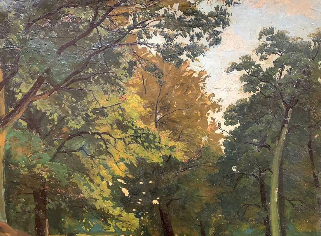 Oil painting Forest landscape Henry Park - 9