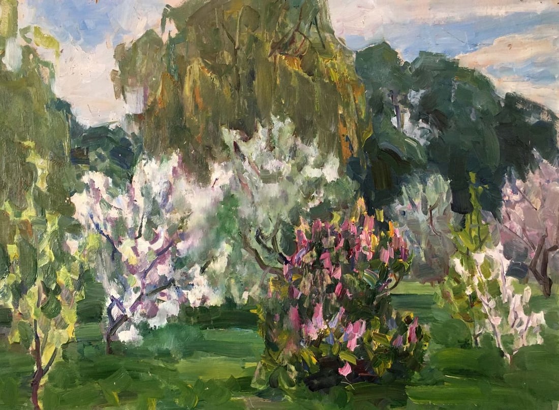 Oil painting Garden landscape Gantman Moisey Faibovich (1 of 10)