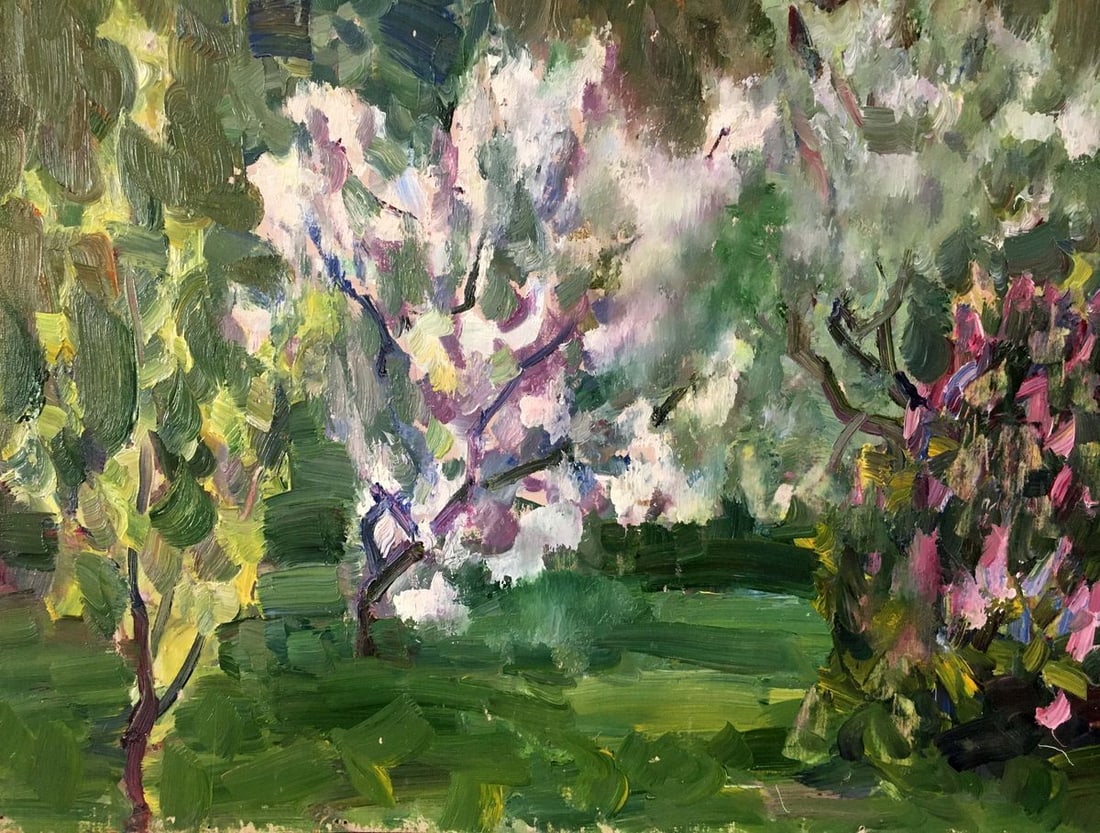 Oil painting Garden landscape Gantman Moisey Faibovich - 5