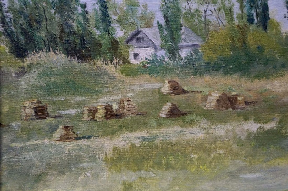 Oil painting At the house on the outskirts - 3