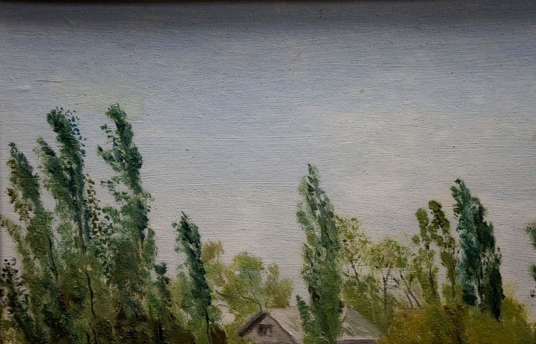 Oil painting At the house on the outskirts - 4