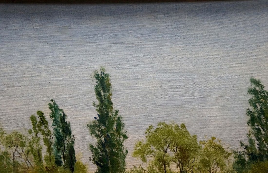 Oil painting At the house on the outskirts - 5