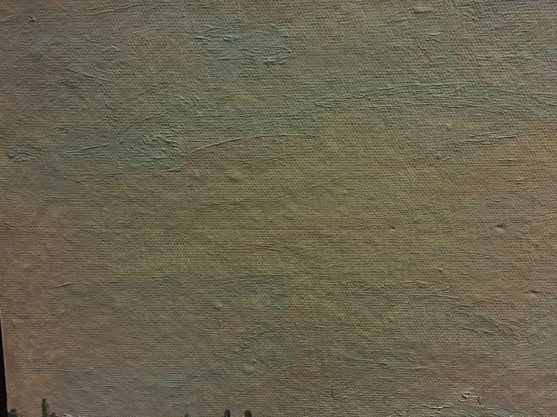 Oil painting Landscape with a house - 2