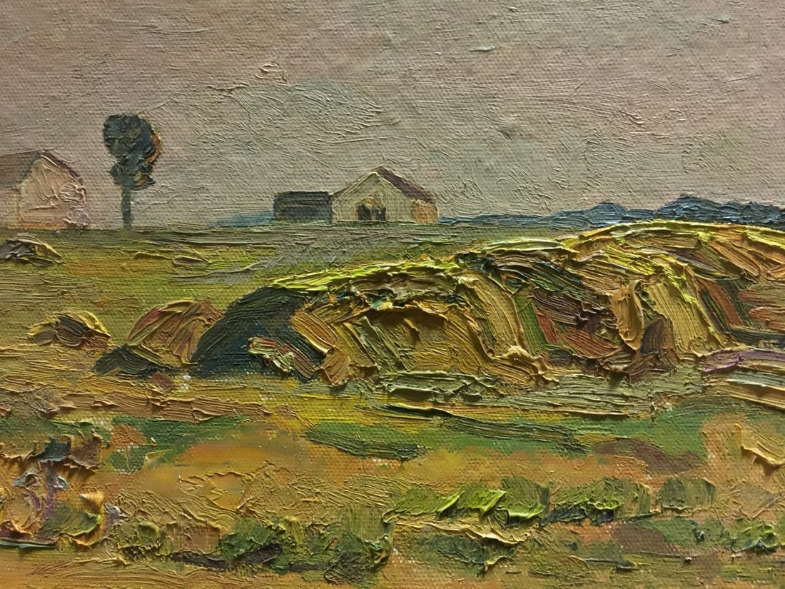 Oil painting Landscape with a house - 4