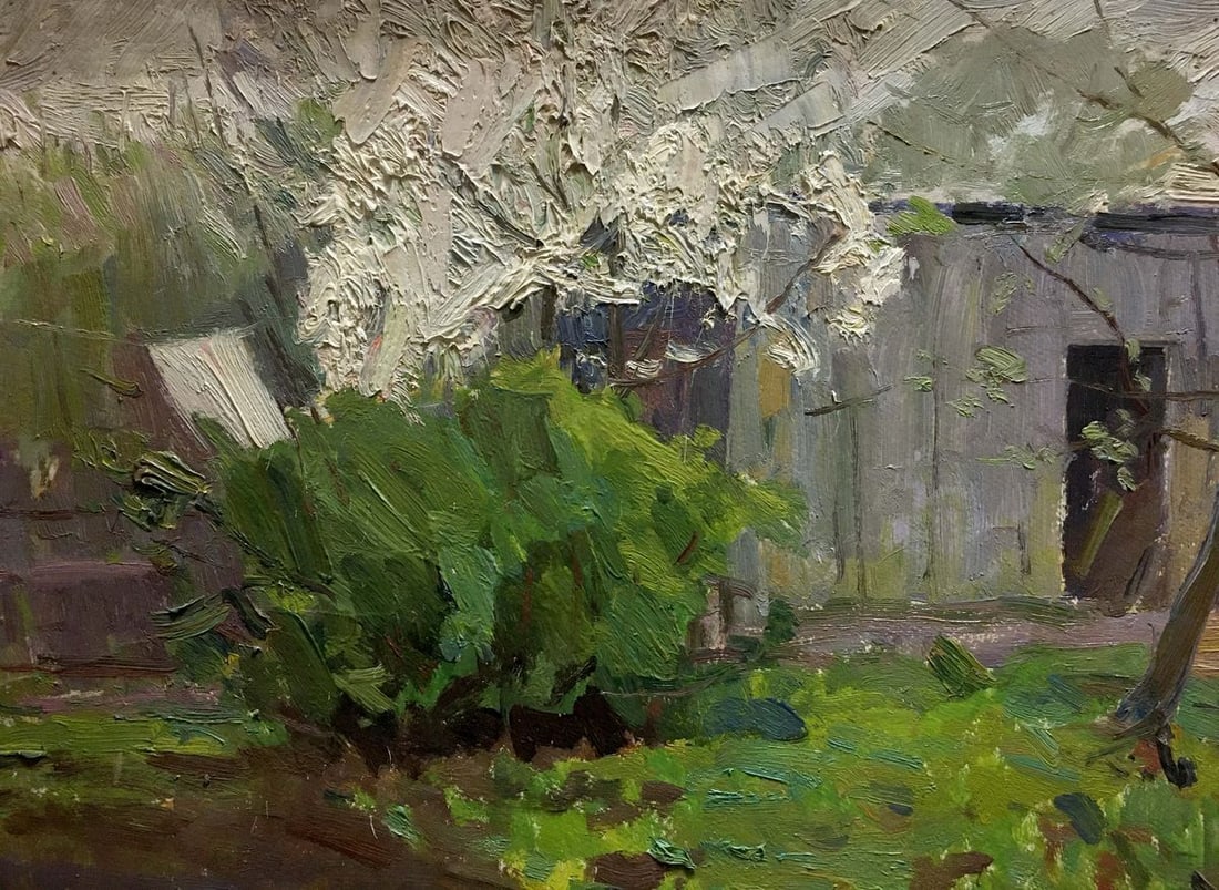 Oil painting Lonely house Les Vladimir Stepanovich - 2