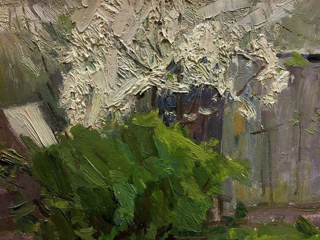 Oil painting Lonely house Les Vladimir Stepanovich - 4