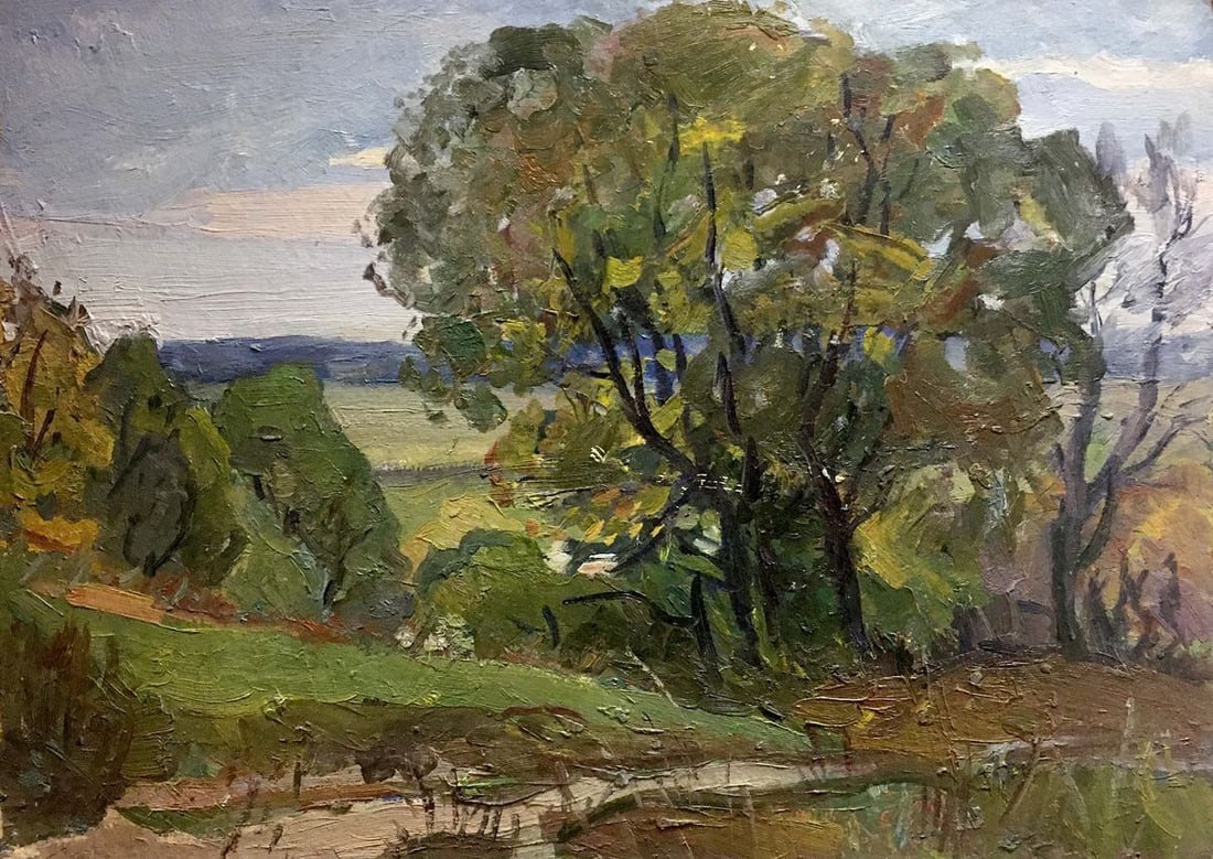Oil painting Forest landscape: Title: Oil painting Forest landscape Description: No.Verns 153 *** ABOUT THIS PAINTING *** * TITLE: "Forest landscape" * ARTISTS: Unknown artist * SIZE: 50x68 cm/'19.68x26.77 inches' * MEDIUM: oil, ca