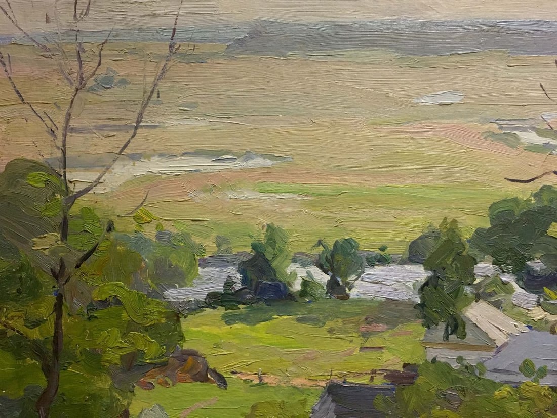 Oil painting Landscape of the village Gantman Moisey Faibovich - 2