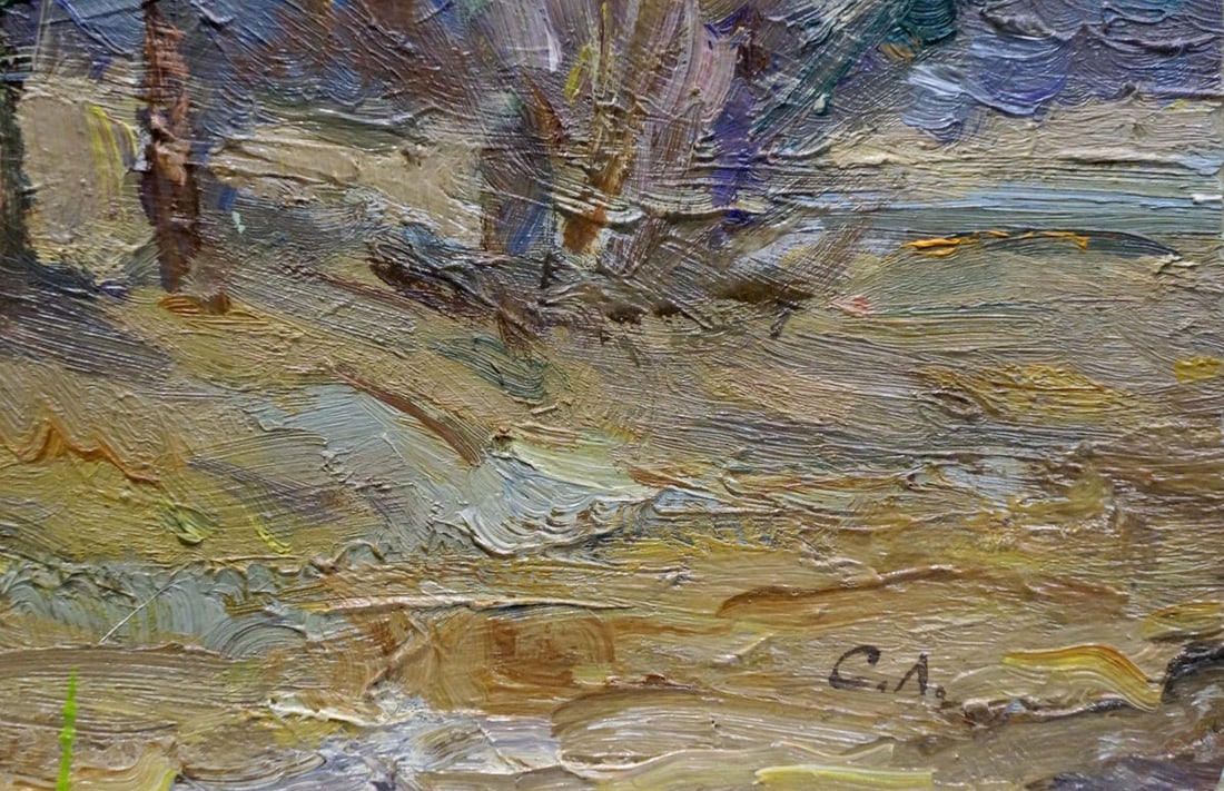 Oil painting In the forest on the outskirts - 5