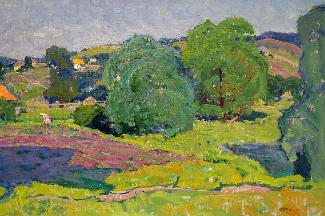 Oil painting Summer Fomin Anatoly Nikiforovich: Title: Oil painting Summer Fomin Anatoly Nikiforovich Description: No.Verns 212 *** ABOUT THIS PAINTING *** * TITLE: "Summer" * ARTISTS: Fomin Anatoly Nikiforovich * SIZE: 45x60 cm/'17.71x23.62 inches