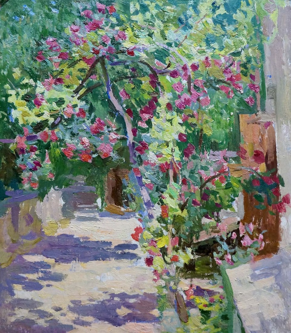 Oil painting Grows in the yard Zatsepina Zinaida Ilinichna: Title: Oil painting Grows in the yard Zatsepina Zinaida Ilinichna Description: No.Verns 356 *** ABOUT THIS PAINTING *** * TITLE: "Grows in the yard" * ARTISTS: Zatsepina Zinaida Ilinichna * SIZE: 40x3