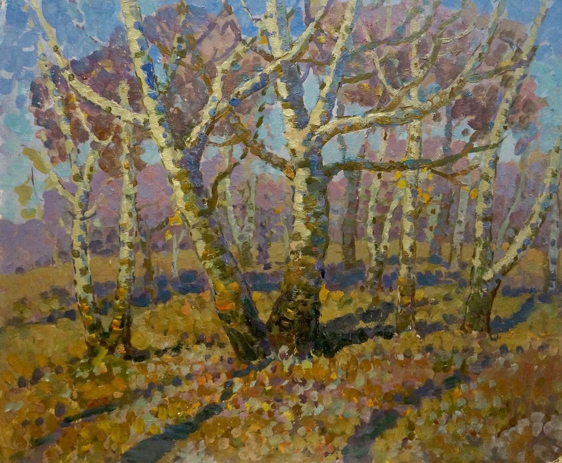 Oil painting Early spring Ruban Grigory Savelievich: Title: Oil painting Early spring Ruban Grigory Savelievich Description: No.Verns 652 *** ABOUT THIS PAINTING *** * TITLE: "Early spring" * ARTISTS: Ruban Grigory Savelievich * SIZE: 49.5x60