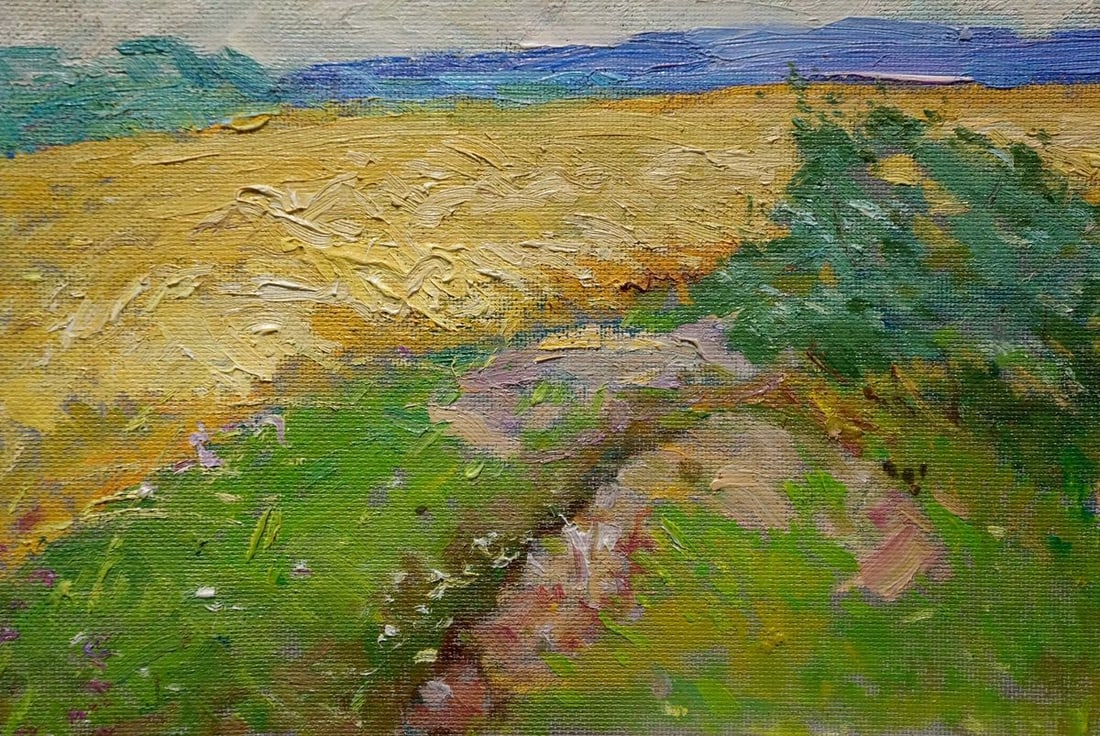 Oil painting Sevastyanov Viktor Grigorievich Field landscape - 2