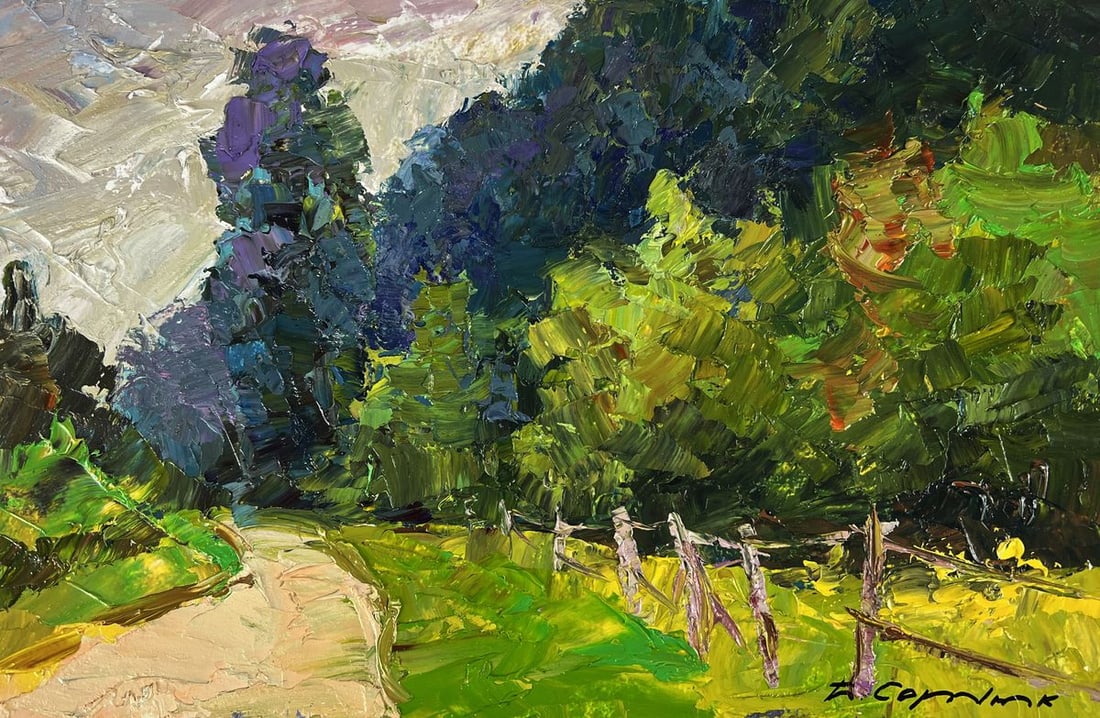 Oil painting A road along a summer forest Boris Serdyuk - 3