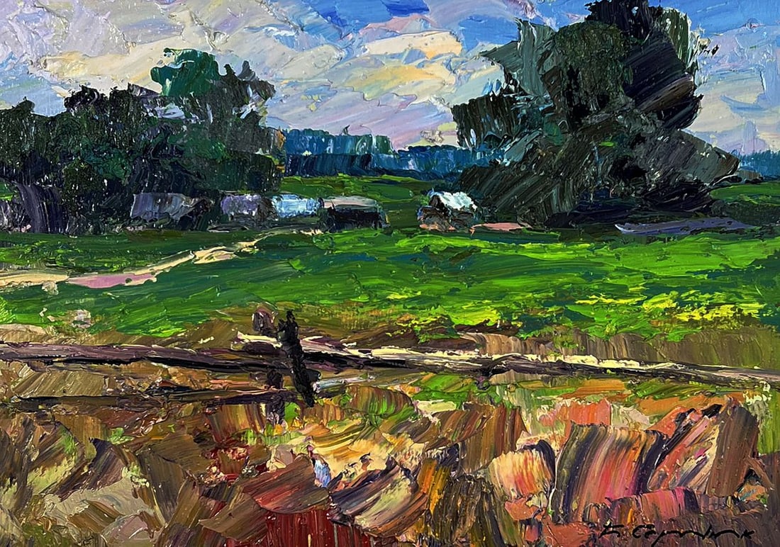Oil painting The edge of the village Boris Serdyuk - 3
