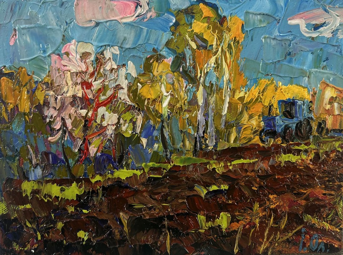 Oil painting Early spring over the village silence Oleksiy Ivanyuk - 3
