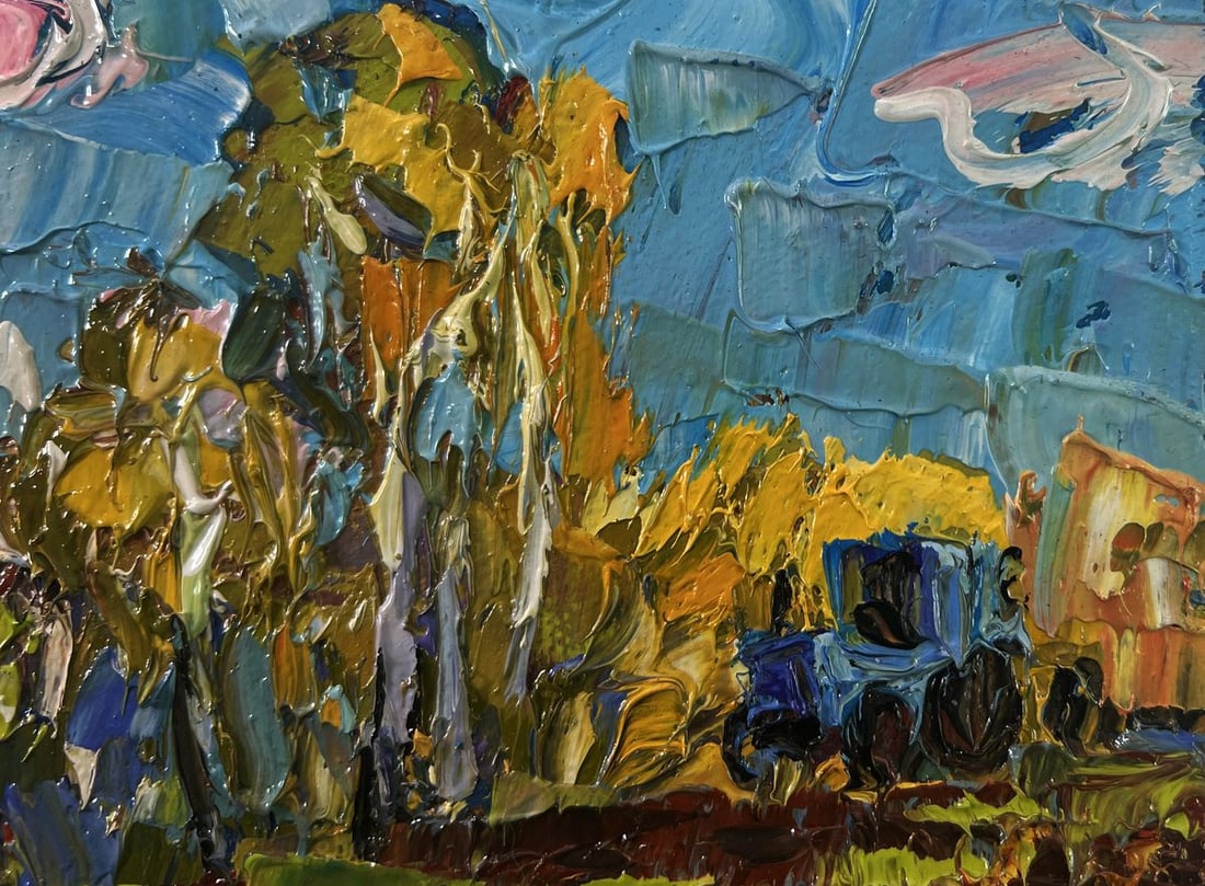 Oil painting Early spring over the village silence Oleksiy Ivanyuk - 4