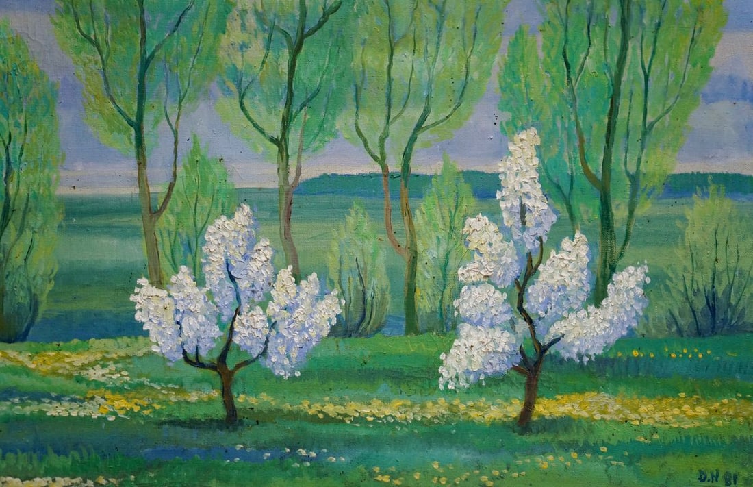 Oil painting Green landscape Daniil Georgievich Narbut - 5